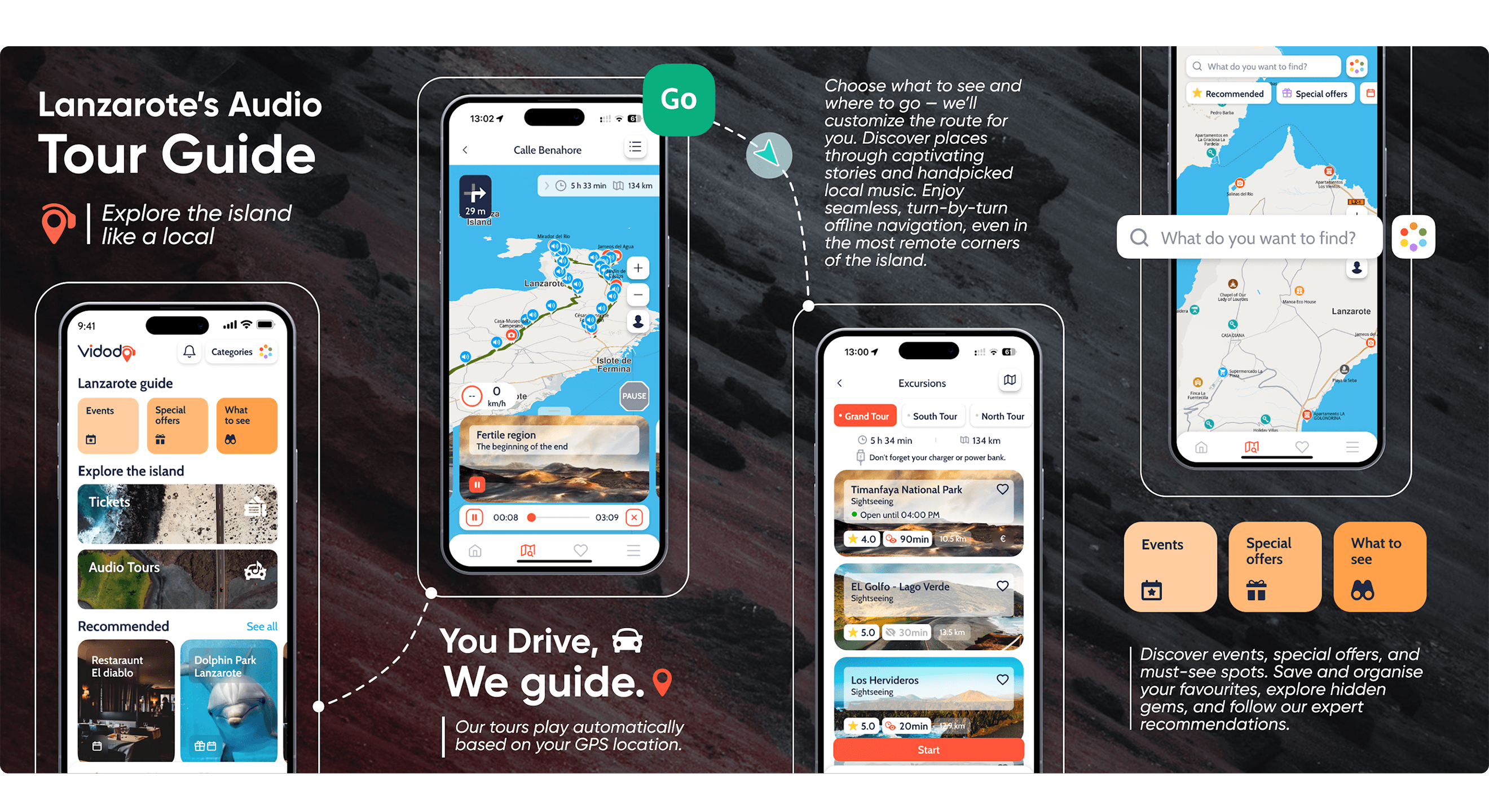 Magic Earth app showing privacy-first offline navigation with no ads or user tracking