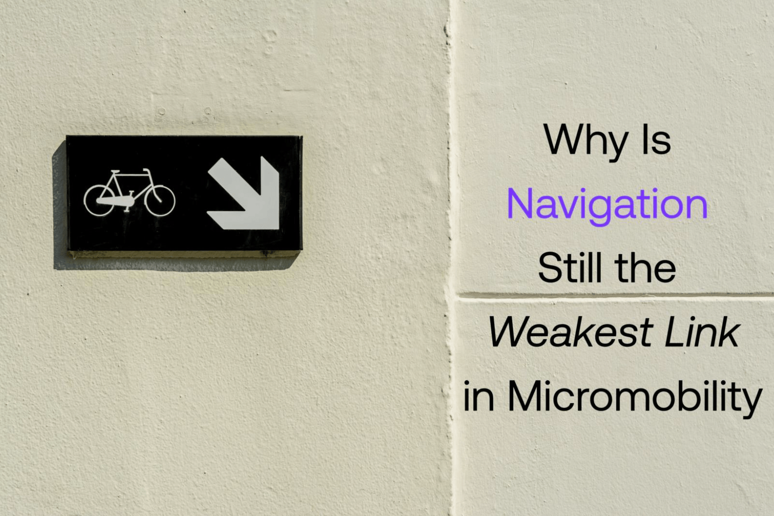 Map-based bike navigation UI showing offline routing and sidewalk intelligence for e-bikes